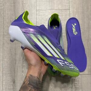 Adidas F50 Elite Laceless AG Soccer Cleats Purple Green JR5364 Men Size 11.5 Men